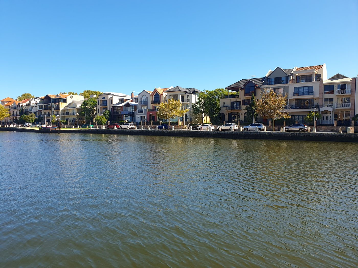 Modern townhouses on Claisebrook Cove