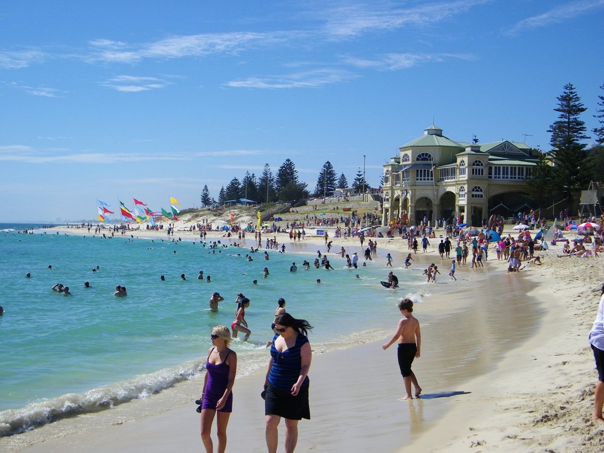 Summer crowds at Cottesloe Beach
