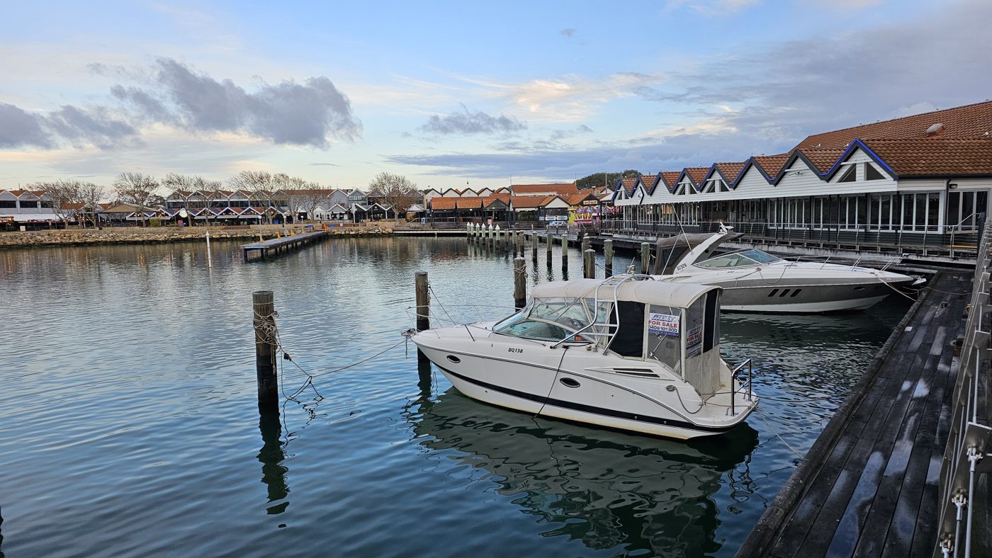 Boats moored at Hillarys Boat Harbour